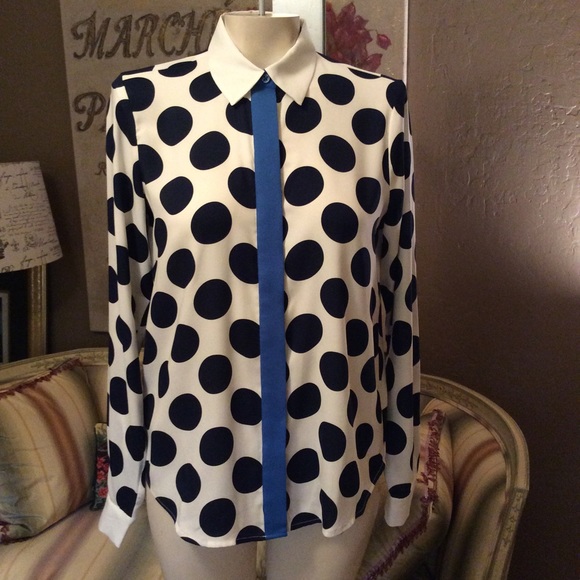 Ann Taylor Tops - Ann Taylor Polka Dot Blouse Shirt new XS